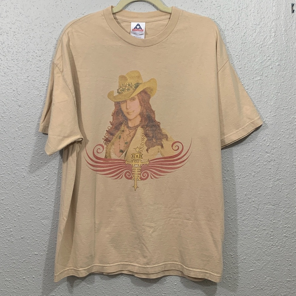 Cher Living Proof Tour 2003  Farewell Tour T-Shirt Crew Neck Double Sided sz XL